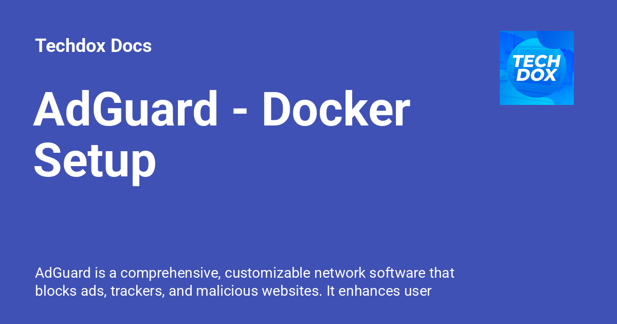 adguard docker setup