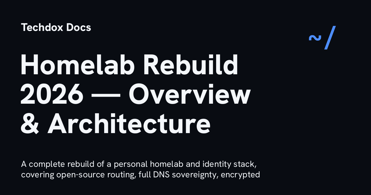 Homelab Rebuild 2026 — Overview & Architecture - Techdox Docs